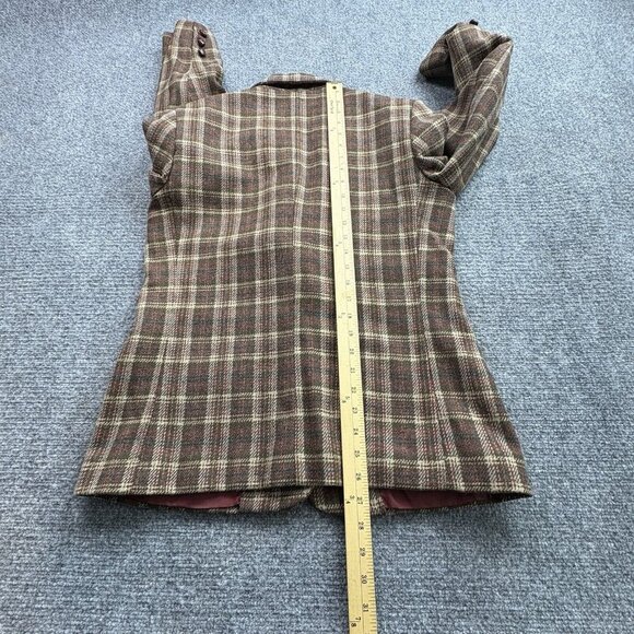VTG EJE Blazer Jacket Womens 14 Brown Plaid Dark Academia 90s Wool Runs Small - Picture 12 of 16